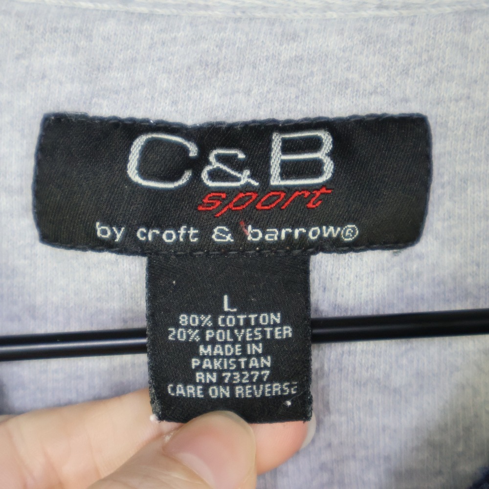 Vintage 90s C&B Sport America Flag Sweatshirt Size Large Gray Oversized - Picture 3 of 15